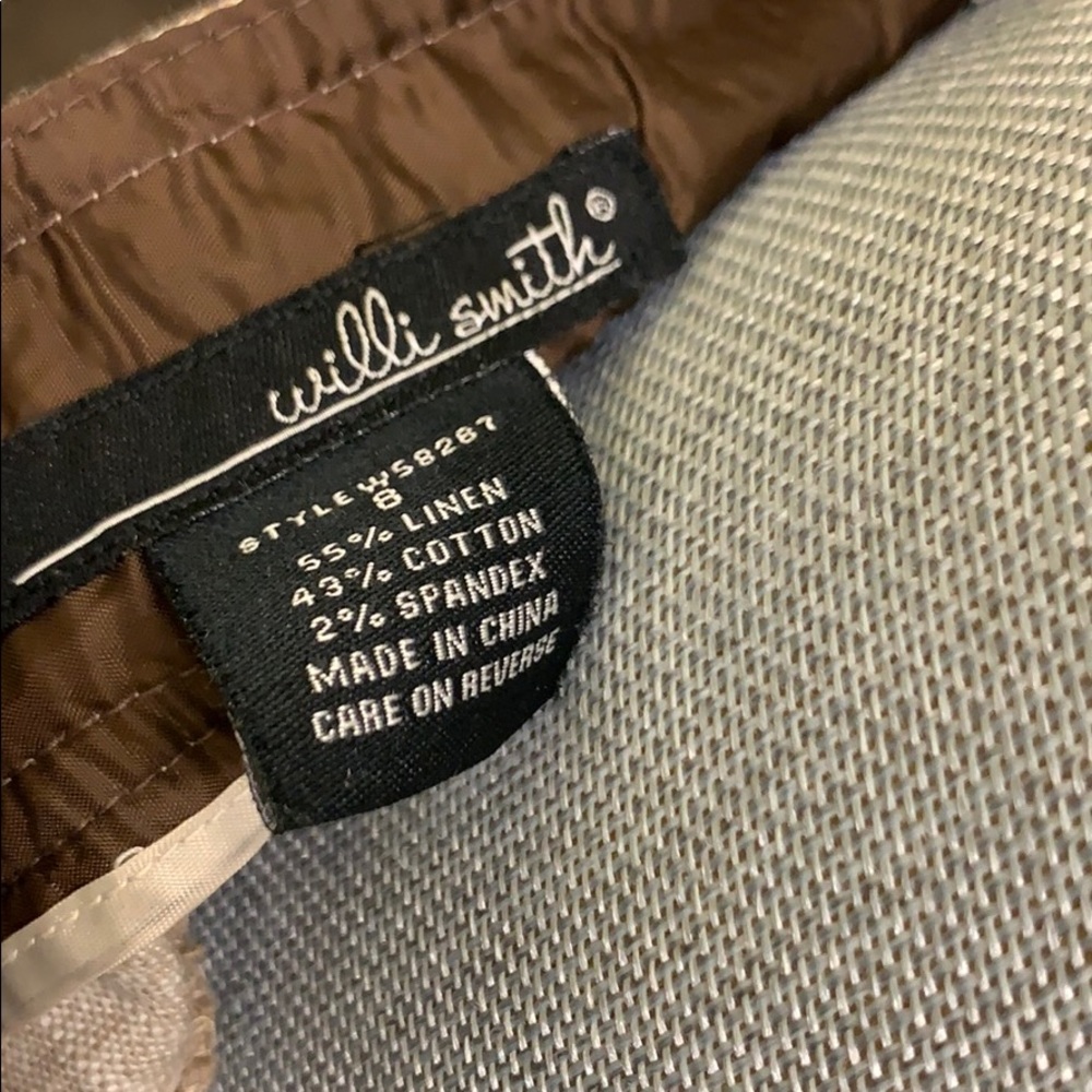 Will Smith khaki linen A line skirt with pockets - Picture 5 of 7